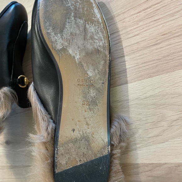 Like new Gucci shearling fur Princetown slides mules. Been worn twice. No box - Picture 4 of 4